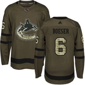 Herren Vancouver Canucks Eishockey Trikot Brock Boeser 6 Camo Grün Authentic